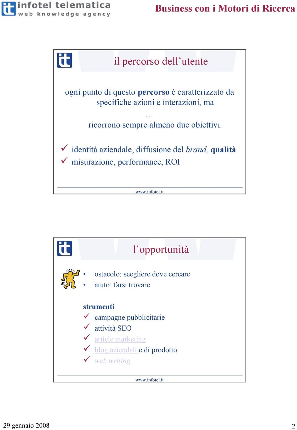 identità aziendale, diffusione del brand, qualità misurazione, performance, ROI l opportunità ostacolo: