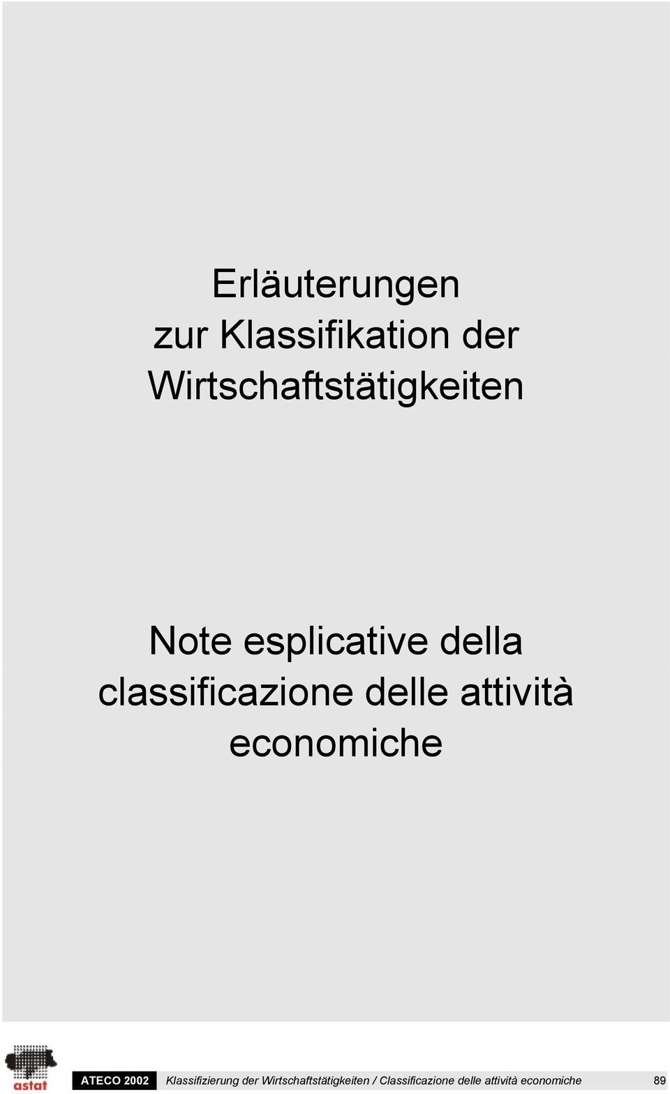 classificazione delle attività economiche ATECO 2002