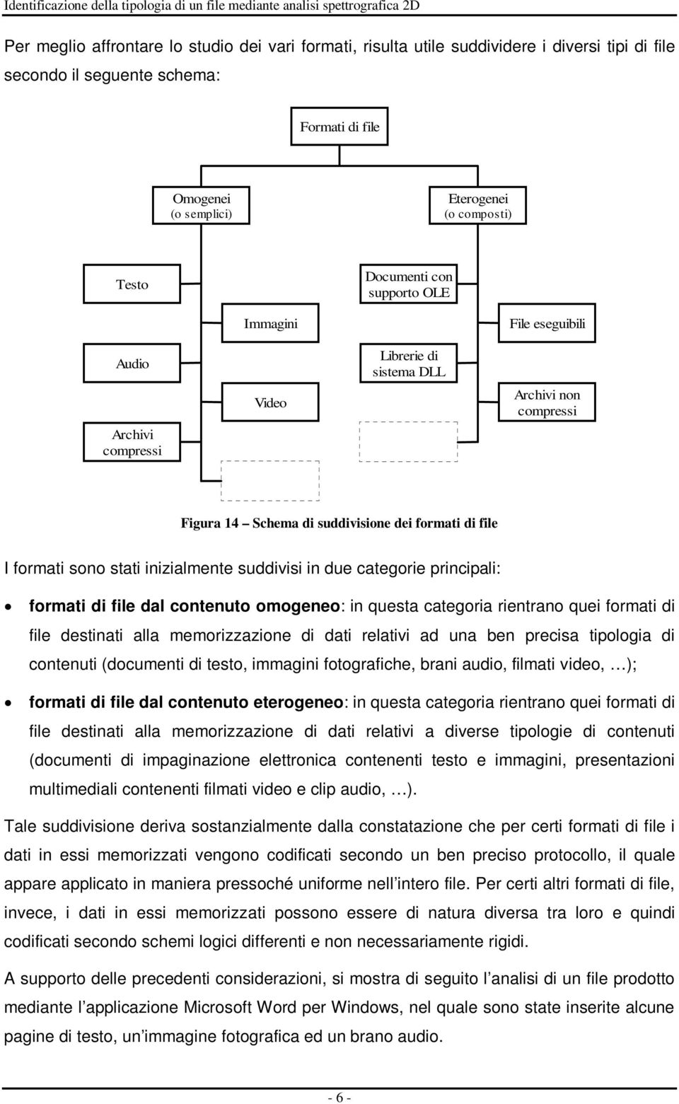 stati inizialmente suddivisi in due categorie principali: formati di file dal contenuto omogeneo: in questa categoria rientrano quei formati di file destinati alla memorizzazione di dati relativi ad