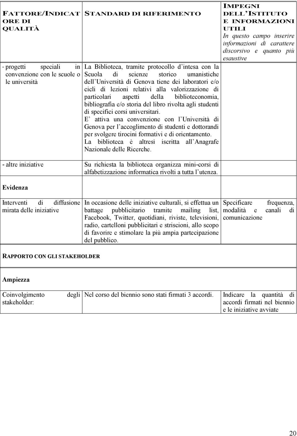 E attiva una convenzione con l Università di Genova per l accoglimento di studenti e dottorandi per svolgere tirocini formativi e di orientamento.