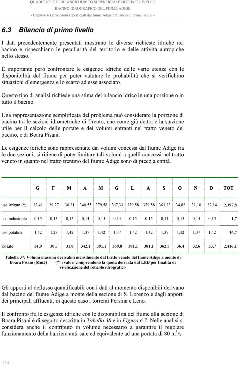 associato. Questo tipo di analisi richiede una stima del bilancio idrico in una porzione o in tutto il bacino.