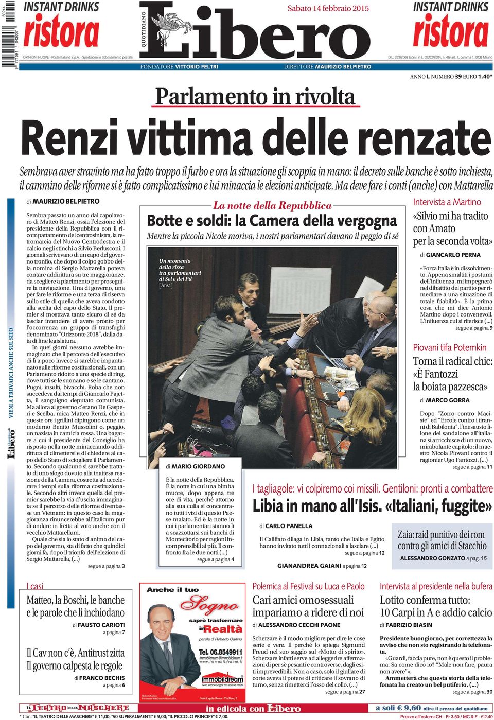 Ma deve fare i conti (anche) con Mattarella VIENI A TROVARCI ANCHE SUL SITO di MAURIZIO BELPIETRO Sembra passato un anno dal capolavoro di Matteo Renzi, ossia l elezione del presidente della