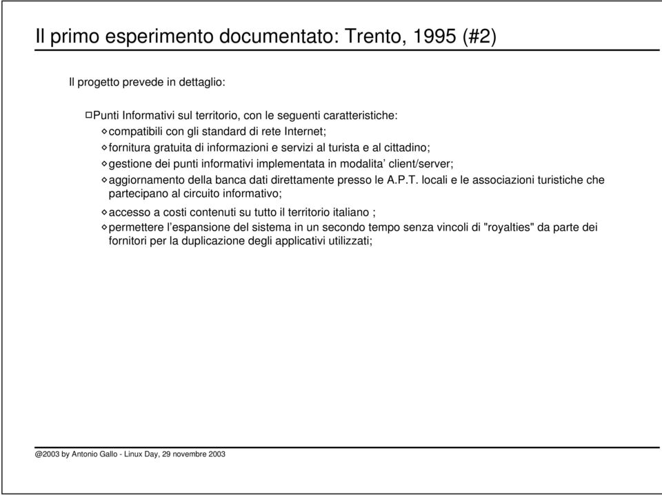 aggiornamento della banca dati direttamente presso le A.P.T.