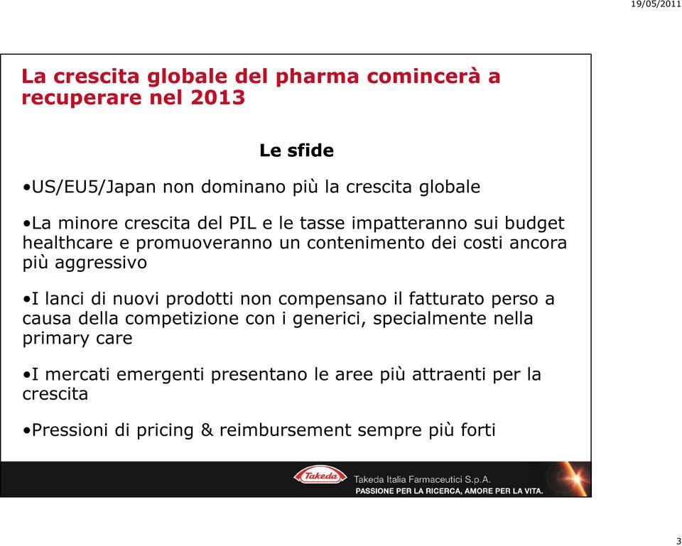 aggressivo I lanci di nuovi prodotti non compensano il fatturato perso a causa della competizione con i generici, specialmente