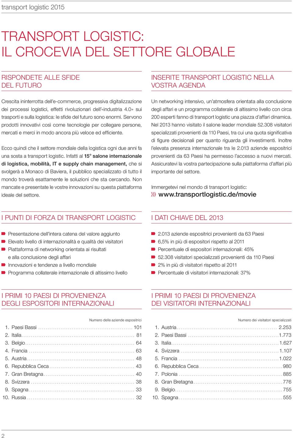 Servono prodotti innovativi così come tecnologie per collegare persone, mercati e merci in modo ancora più veloce ed efficiente.