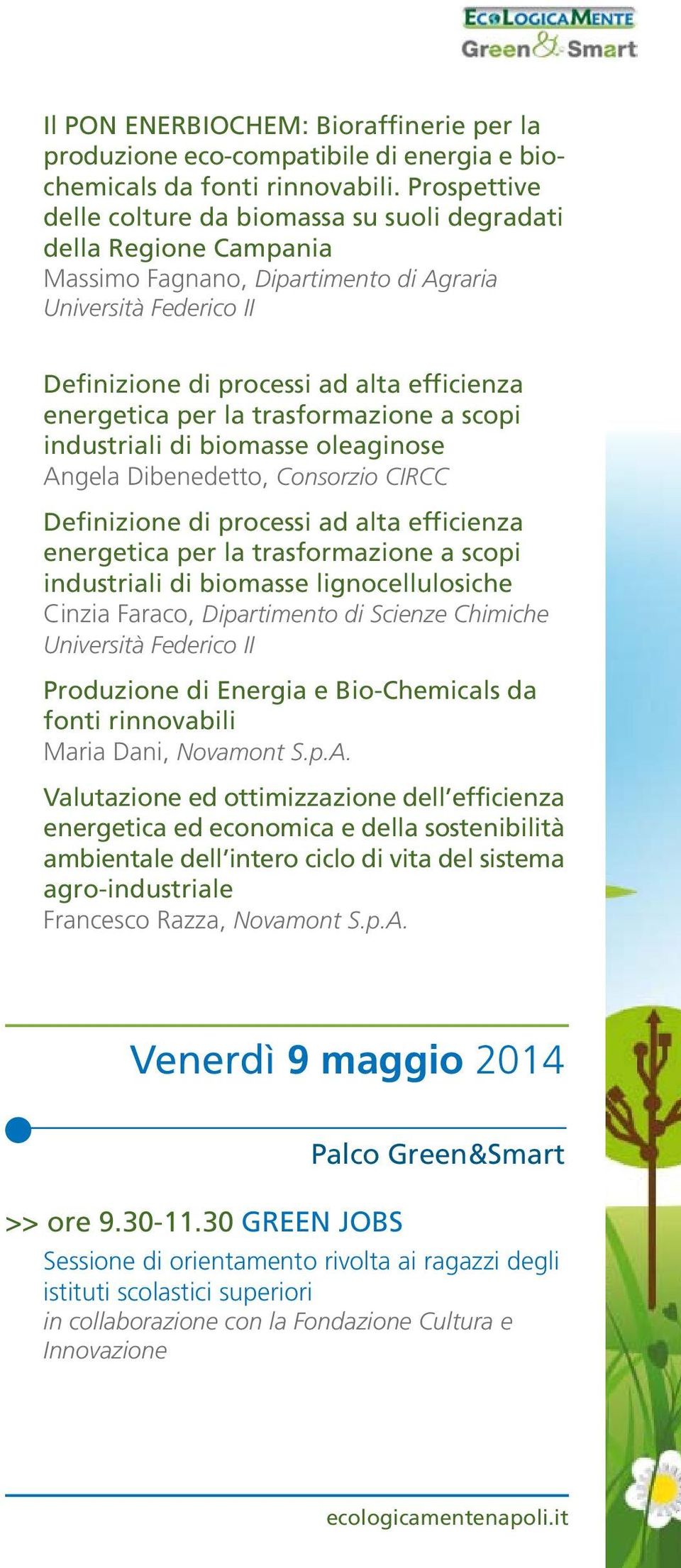 per la trasformazione a scopi industriali di biomasse oleaginose Angela Dibenedetto, Consorzio CIRCC Definizione di processi ad alta efficienza energetica per la trasformazione a scopi industriali di