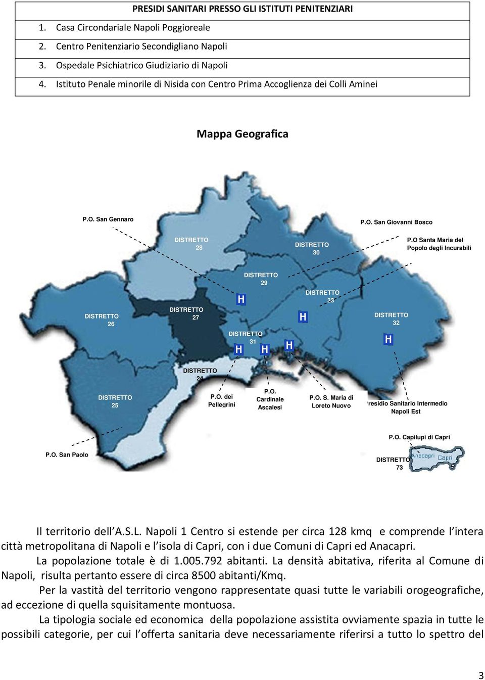 O Santa Maria del Popolo degli Incurabili DISTRETTO 29 DISTRETTO 26 DISTRETTO 27 DISTRETTO 31 DISTRETTO 33 DISTRETTO 32 DISTRETTO 24 DISTRETTO 25 P.O. dei Pellegrini P.O. Cardinale Ascalesi P.O. S. Maria di Loreto Nuovo Presidio Sanitario Intermedio Napoli Est P.