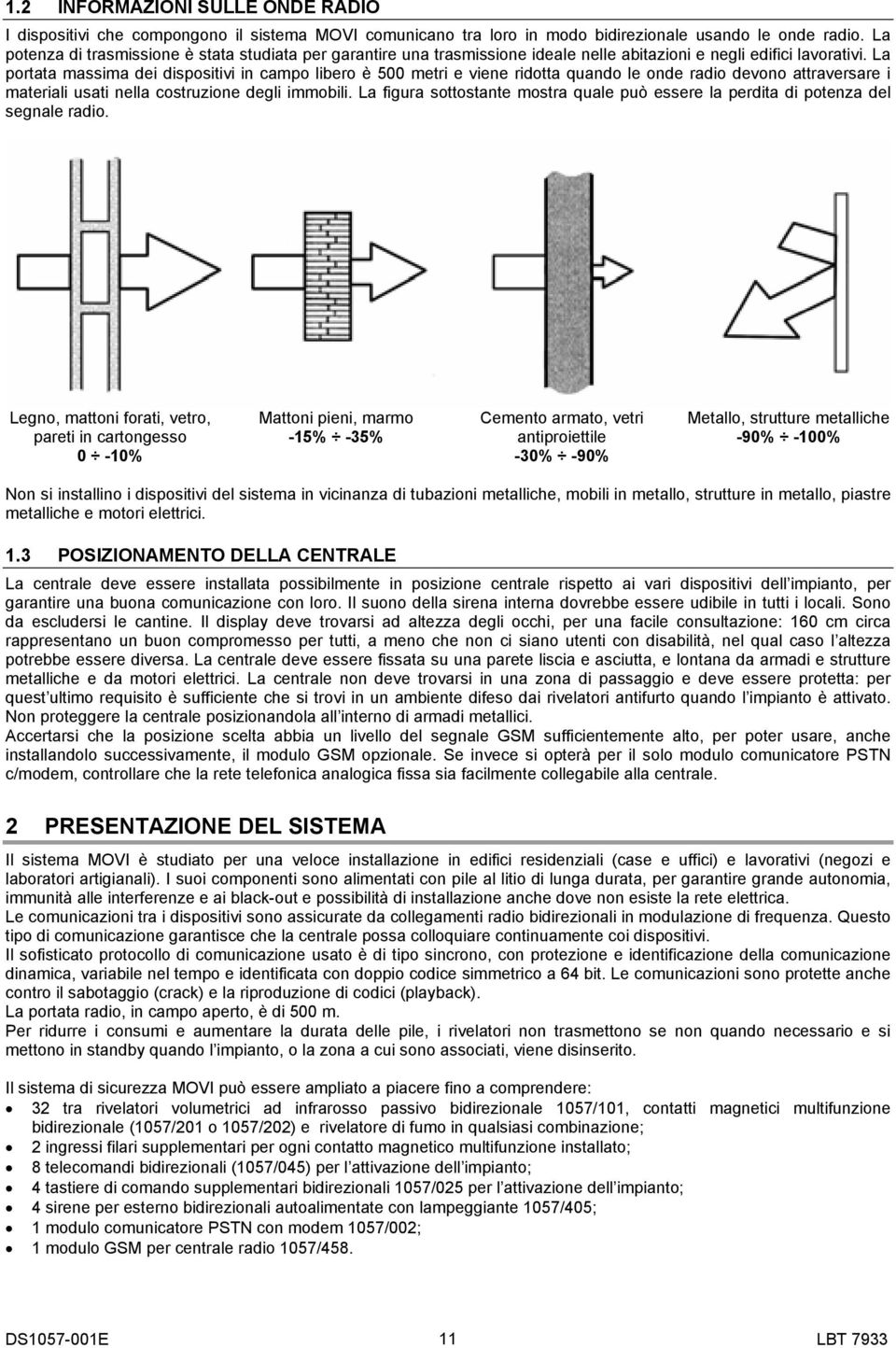 La portata massima dei dispositivi in campo libero è 500 metri e viene ridotta quando le onde radio devono attraversare i materiali usati nella costruzione degli immobili.