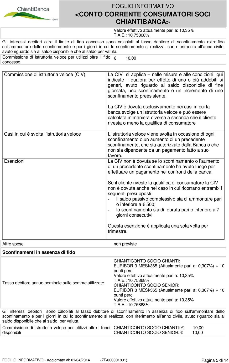 sconfinamento si realizza, con riferimento all anno civile, avuto riguardo sia al saldo disponibile che al saldo per valuta.