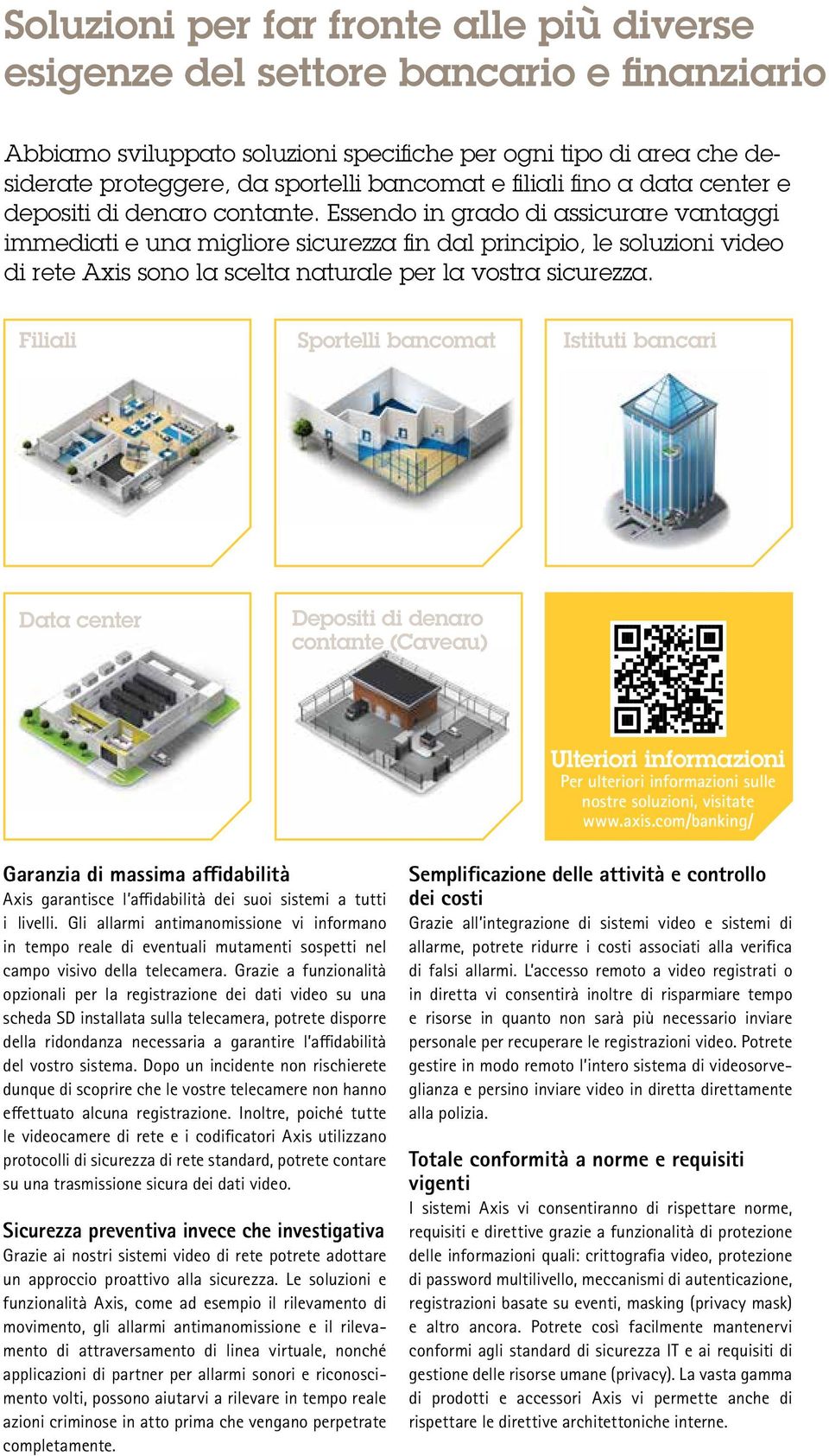 Essendo in grado di assicurare vantaggi immediati e una migliore sicurezza fin dal principio, le soluzioni video di rete Axis sono la scelta naturale per la vostra sicurezza.