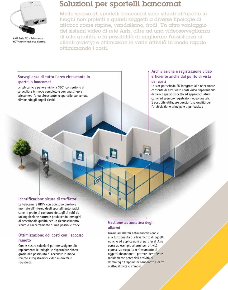 Un altro vantaggio dei sistemi video di rete Axis, oltre ad una videosorveglianza di alta qualità, è la possibilità di migliorare l assistenza ai clienti (safety) e ottimizzare le varie attività in