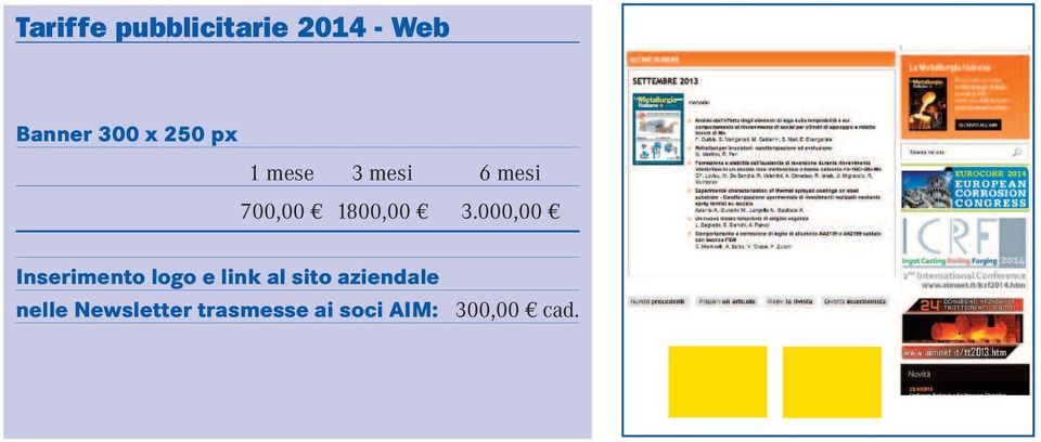 000,00 Inserimento logo e link al sito