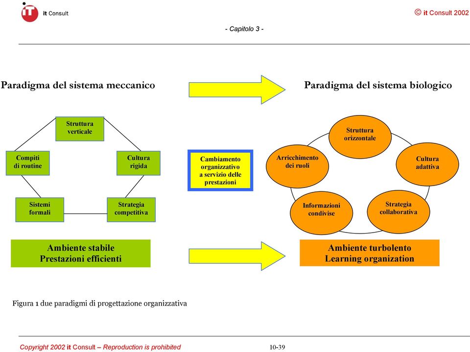 Strategia competitiva Informazioni condivise Strategia collaborativa Ambiente stabile Prestazioni efficienti Ambiente turbolento