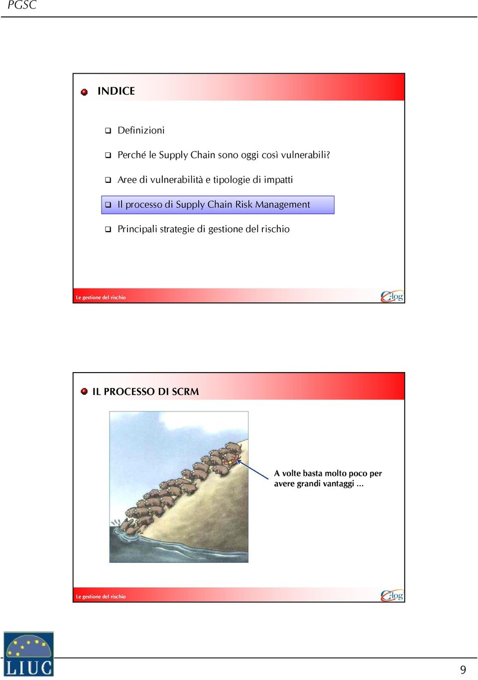 Chain Risk Management Principali i strategie t di gestione del rischio