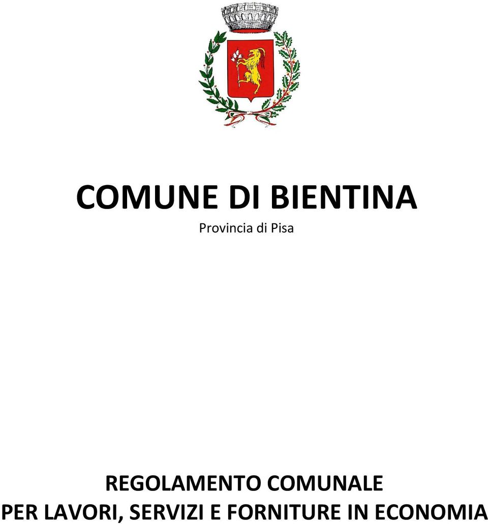 REGOLAMENTO COMUNALE PER