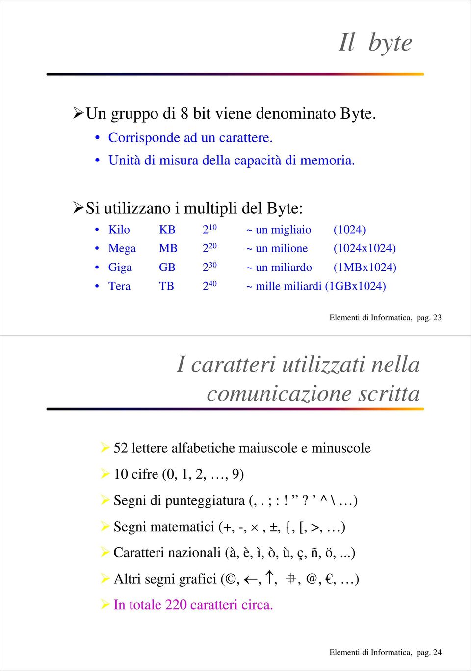 (GBx24) Elementi di Informatica, pag.