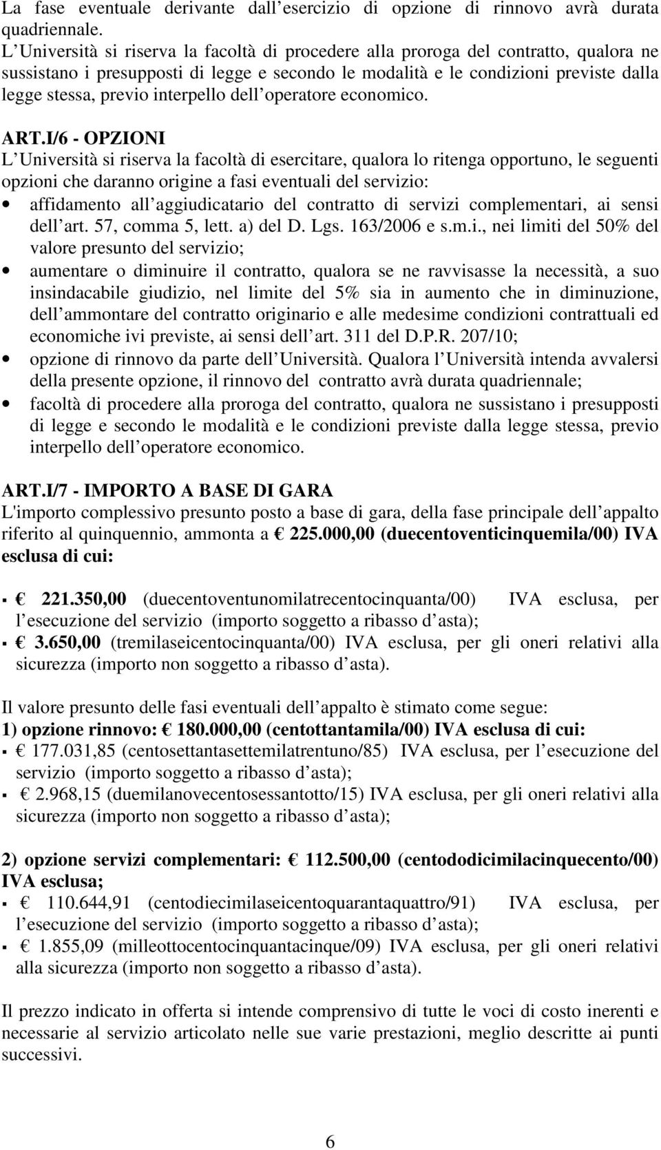 interpello dell operatore economico. ART.