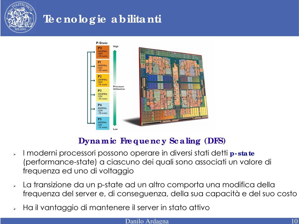 ed uno di voltaggio La transizione da un p-state ad un altro comporta una modifica della frequenza del server