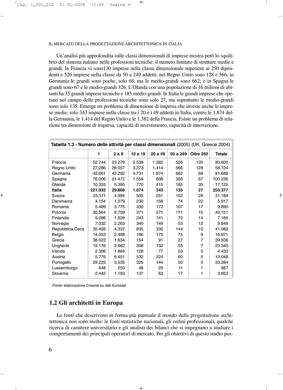 In Francia vi sono130 imprese nella classe dimensionale superiore ai 250 dipendenti e 526 imprese nella classe da 50 a 249 addetti; nel Regno Unito sono 128 e 566; in Germania le grandi sono poche,