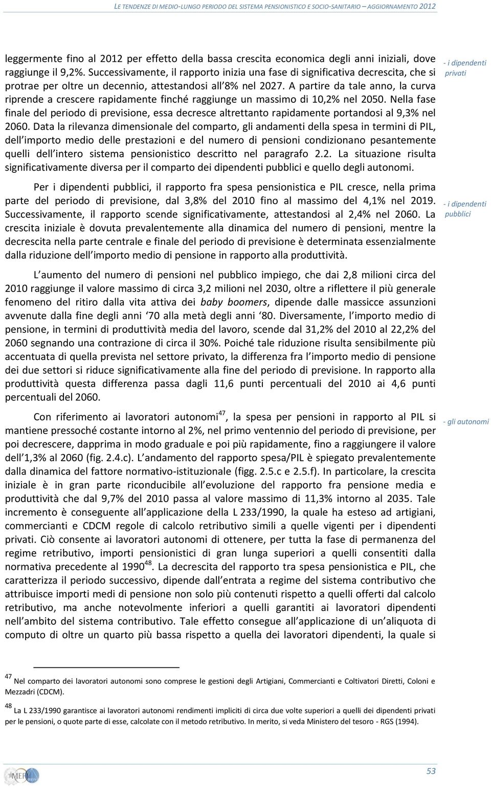 A partire da tale anno, la curva riprende a crescere rapidamente finché raggiunge un massimo di 10,2% nel 2050.