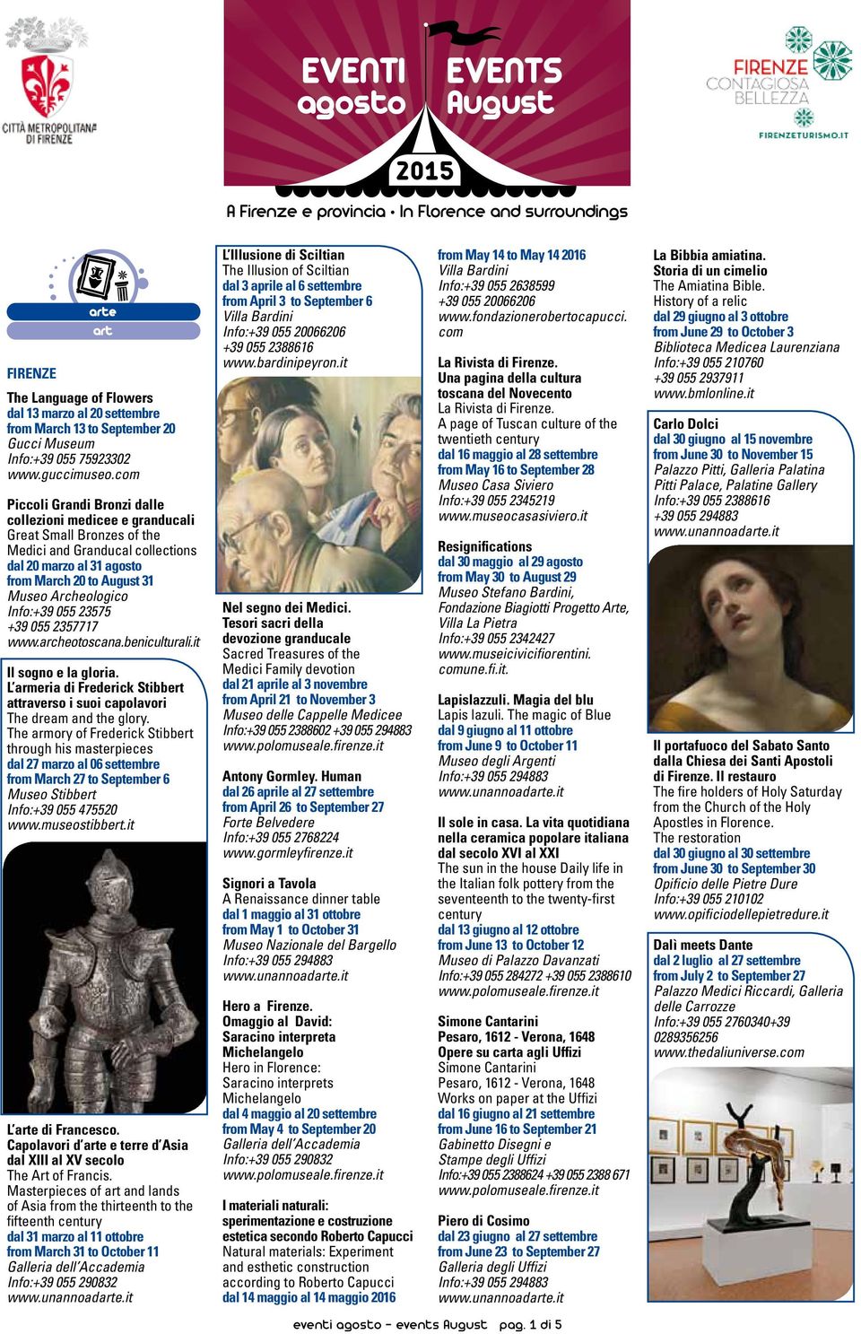 com Piccoli Grandi Bronzi dalle collezioni medicee e granducali Great Small Bronzes of the Medici and Granducal collections dal 20 marzo al 31 agosto from March 20 to August 31 Museo Archeologico