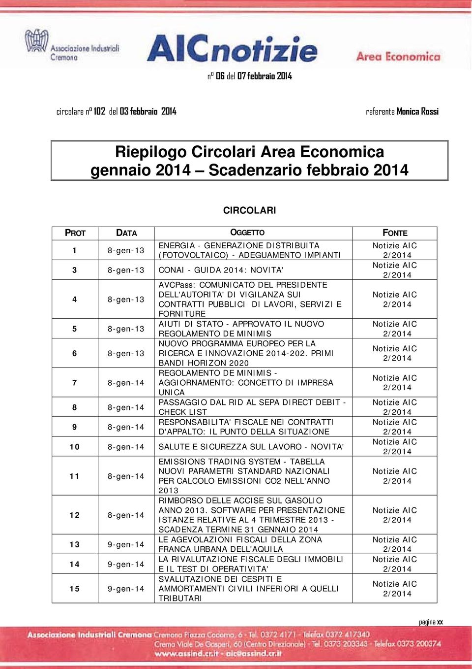 COMUNICATO DEL PRESIDENTE DELL'AUTORITA' DI VIGILANZA SUI CONTRATTI PUBBLICI DI LAVORI, SERVIZI E FORNITURE AIUTI DI STATO - APPROVATO IL NUOVO REGOLAMENTO DE MINIMIS NUOVO PROGRAMMA EUROPEO PER LA