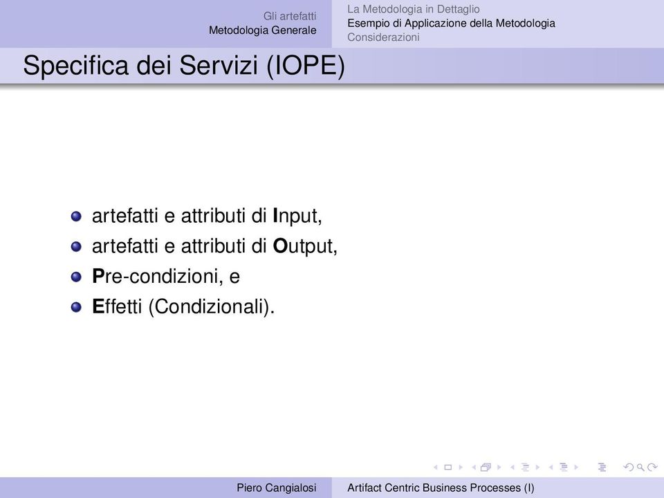 artefatti e attributi di Output,