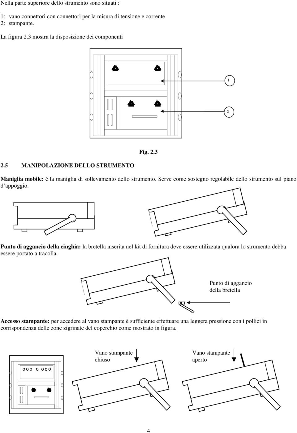 Punto di aggancio della cinghia: la bretella inserita nel kit di fornitura deve essere utilizzata qualora lo strumento debba essere portato a tracolla.