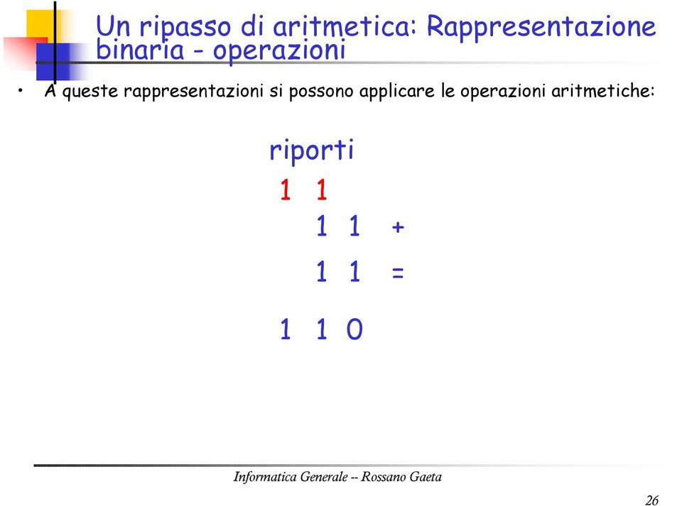 rappresentazioni si possono applicare le