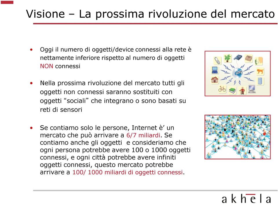 sensori Se contiamo solo le persone, Internet è un mercato che può arrivare a 6/7 miliardi.