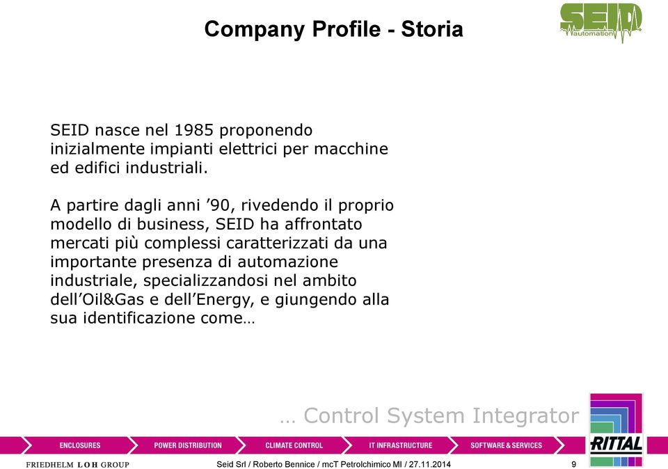 A partire dagli anni 90, rivedendo il proprio modello di business, SEID ha affrontato mercati più complessi caratterizzati