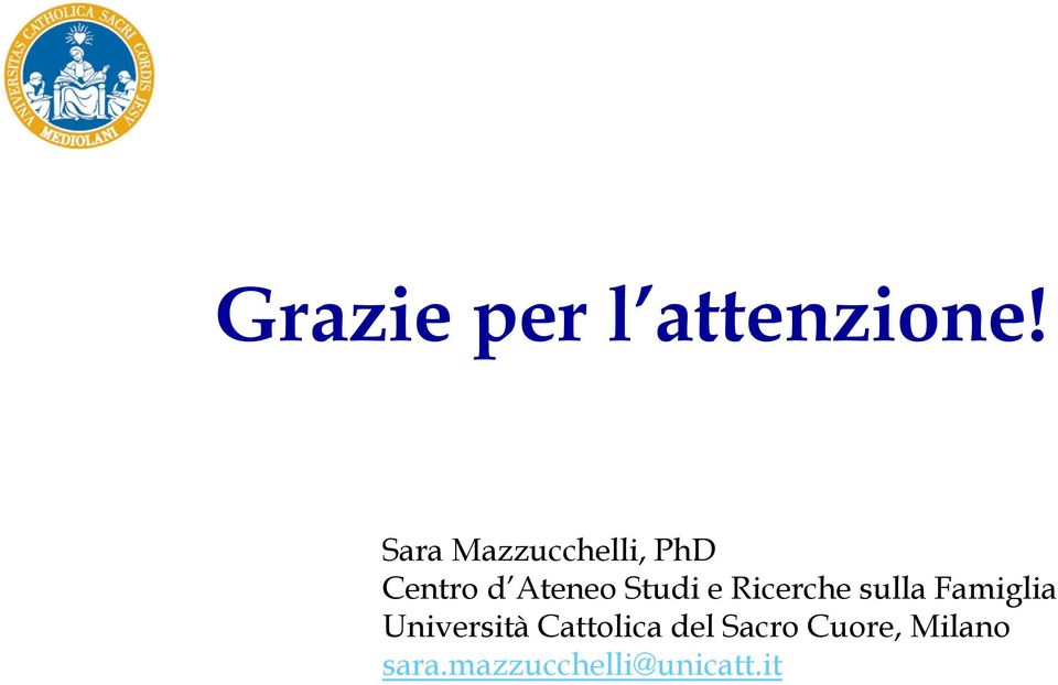 Studi e Ricerche sulla Famiglia Università