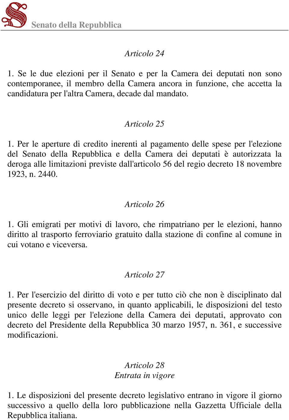 Articolo 25 1.