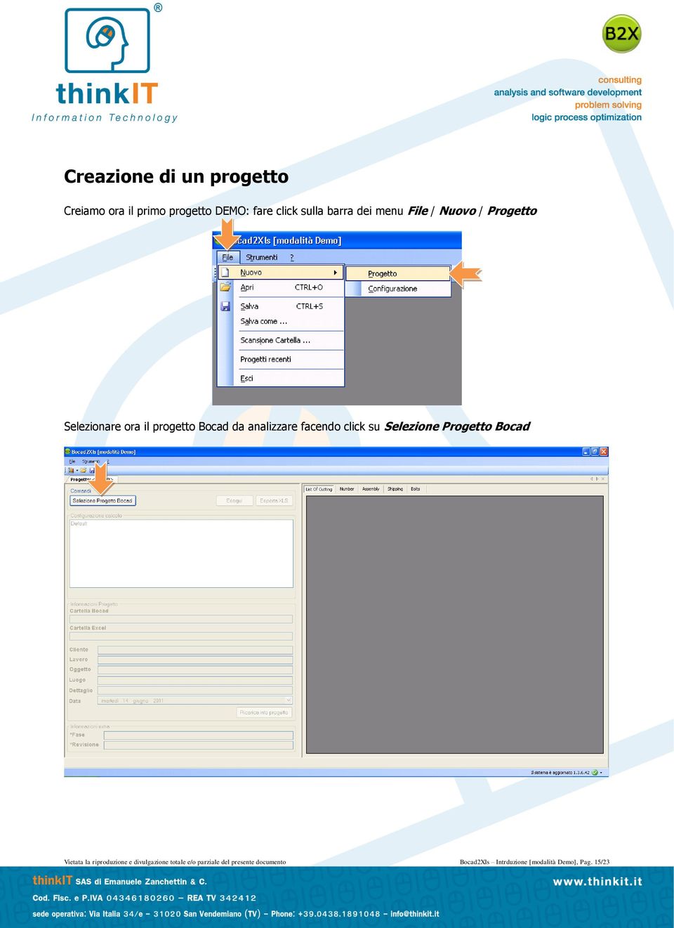 facendo click su Selezione Progetto Bocad Vietata la riproduzione e divulgazione