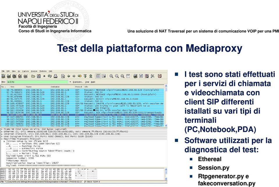 su vari tipi di terminali (PC,Notebook,PDA) Software utilizzati per la