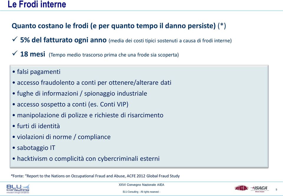 informazioni / spionaggio industriale accesso sospetto a conti (es.