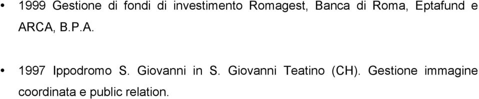 CA, B.P.A. 1997 Ippodromo S. Giovanni in S.