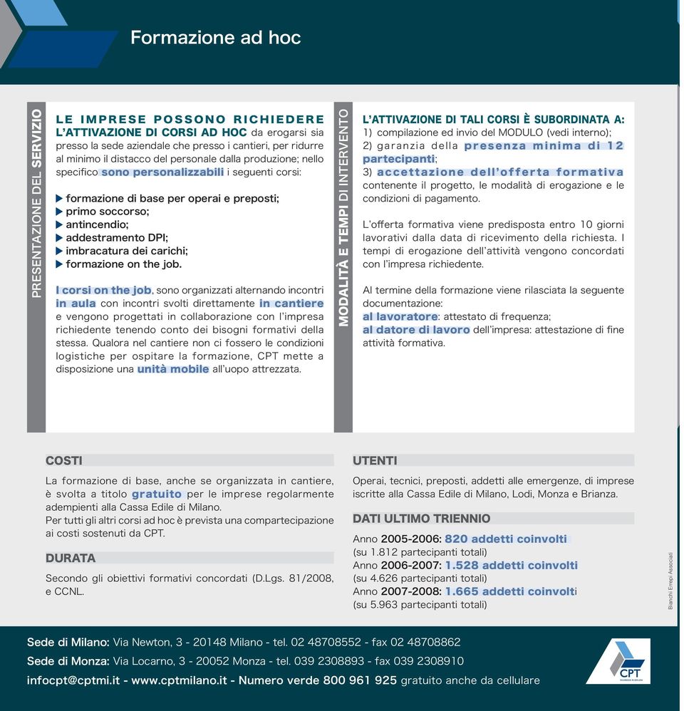 addestramento DPI; imbracatura dei carichi; formazione on the job.