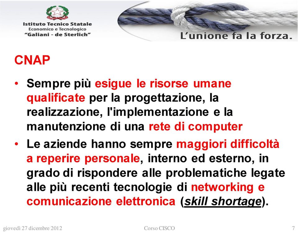 a reperire personale, interno ed esterno, in grado di rispondere alle problematiche legate alle più