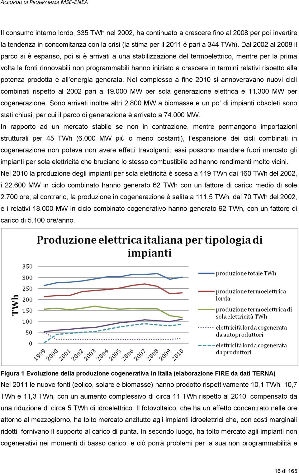 Dal 2002 al 2008 il parco si è espanso, poi si è arrivati a una stabilizzazione del termoelettrico, mentre per la prima volta le fonti rinnovabili non programmabili hanno iniziato a crescere in