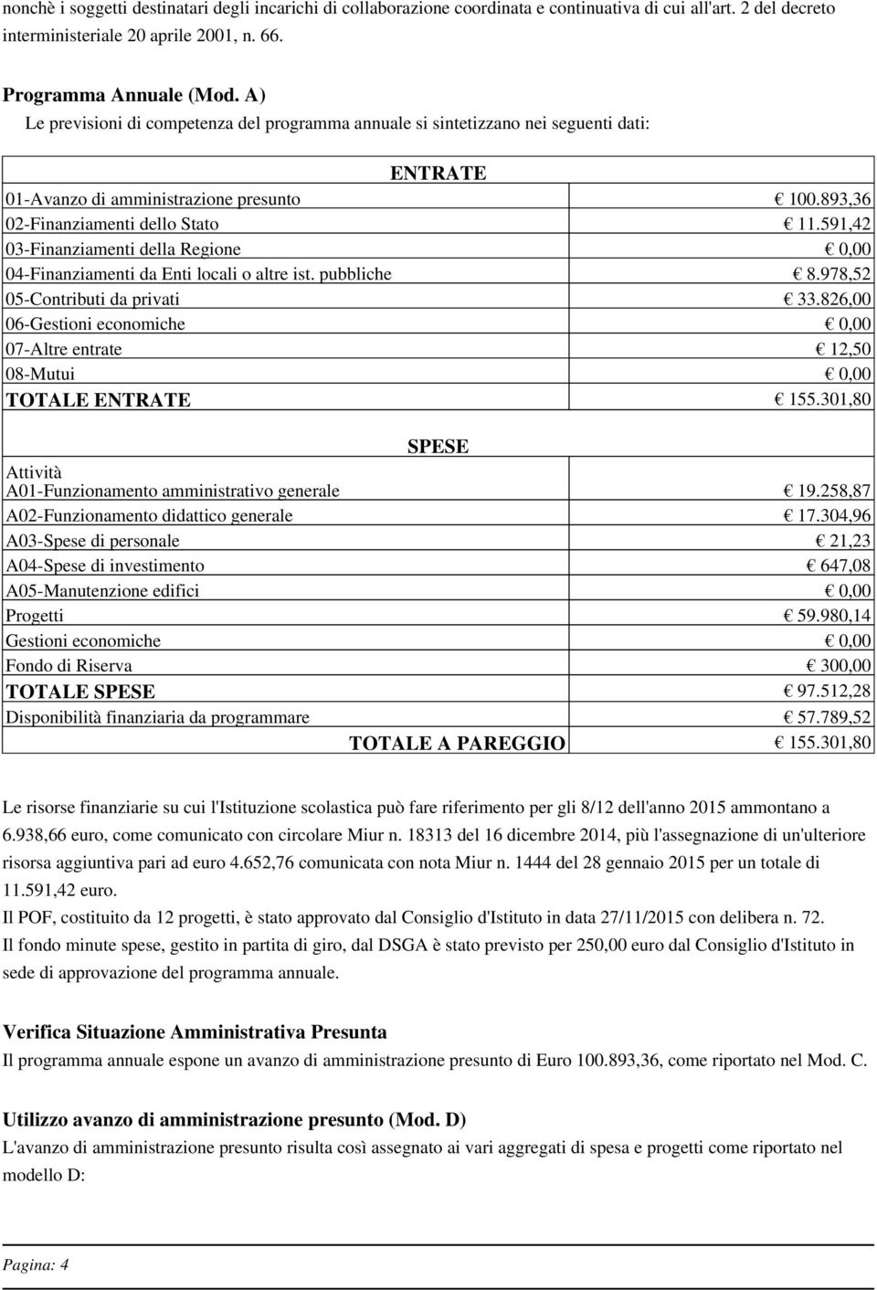 591,42 03-Finanziamenti della Regione 0,00 04-Finanziamenti da Enti locali o altre ist. pubbliche 8.978,52 05-Contributi da privati 33.