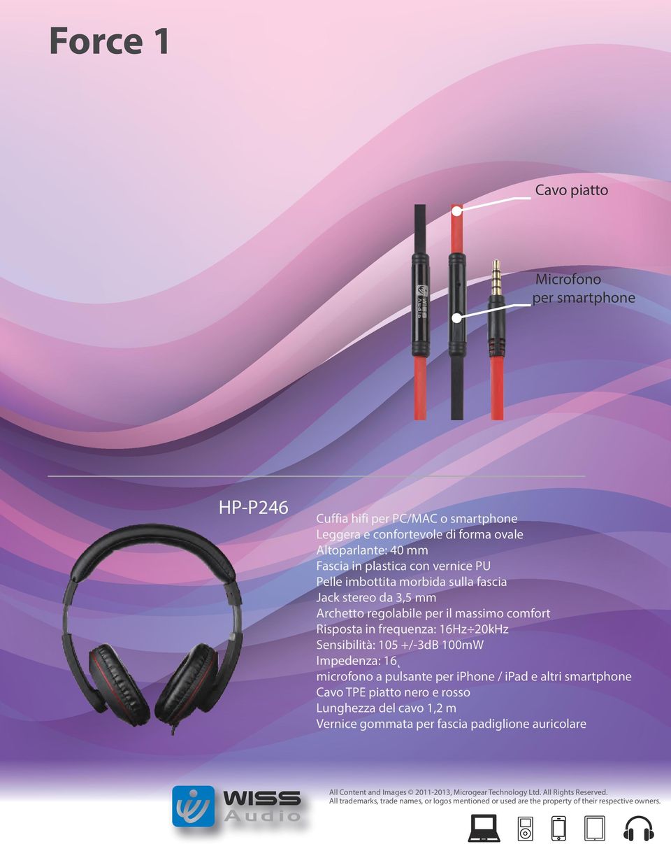 PU Pelle imbottita morbida sulla fascia Jack stereo da 3,5 mm Archetto regolabile per il massimo comfort Risposta in frequenza: 16Hz 20kHz Sensibilità: 105 +/-3dB 100mW