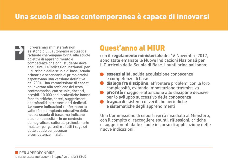 Una commissione di esperti ha lavorato alla revisione del testo, confrontandosi con scuole, docenti, presidi. 10.