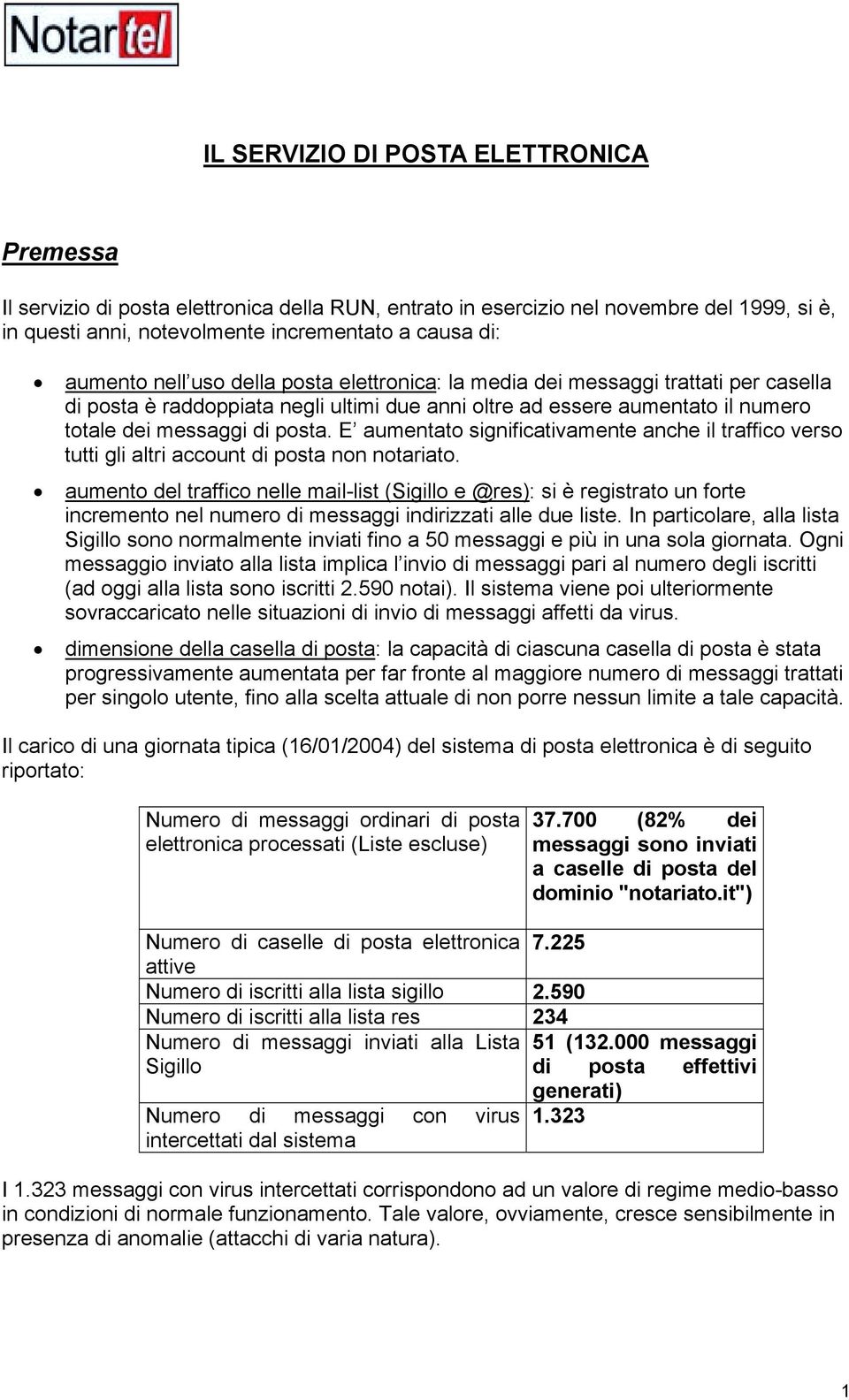 E aumentato significativamente anche il traffico verso tutti gli altri account di posta non notariato.