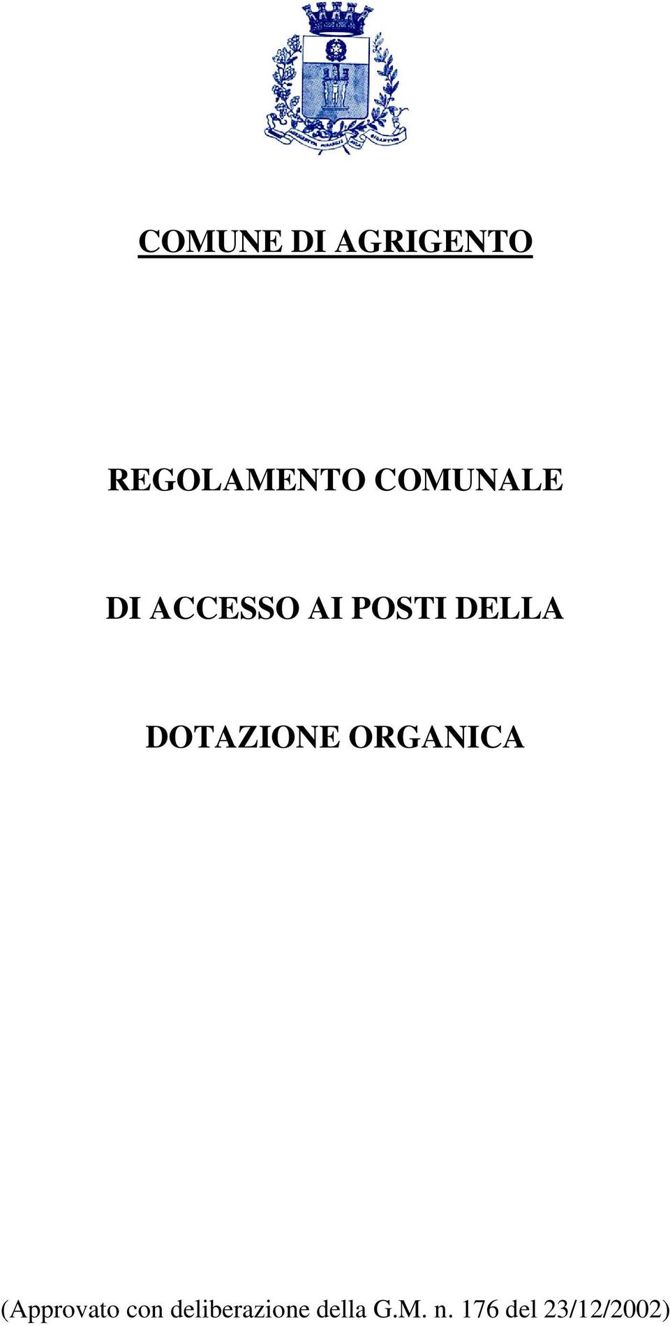 DOTAZIONE ORGANICA (Approvato con