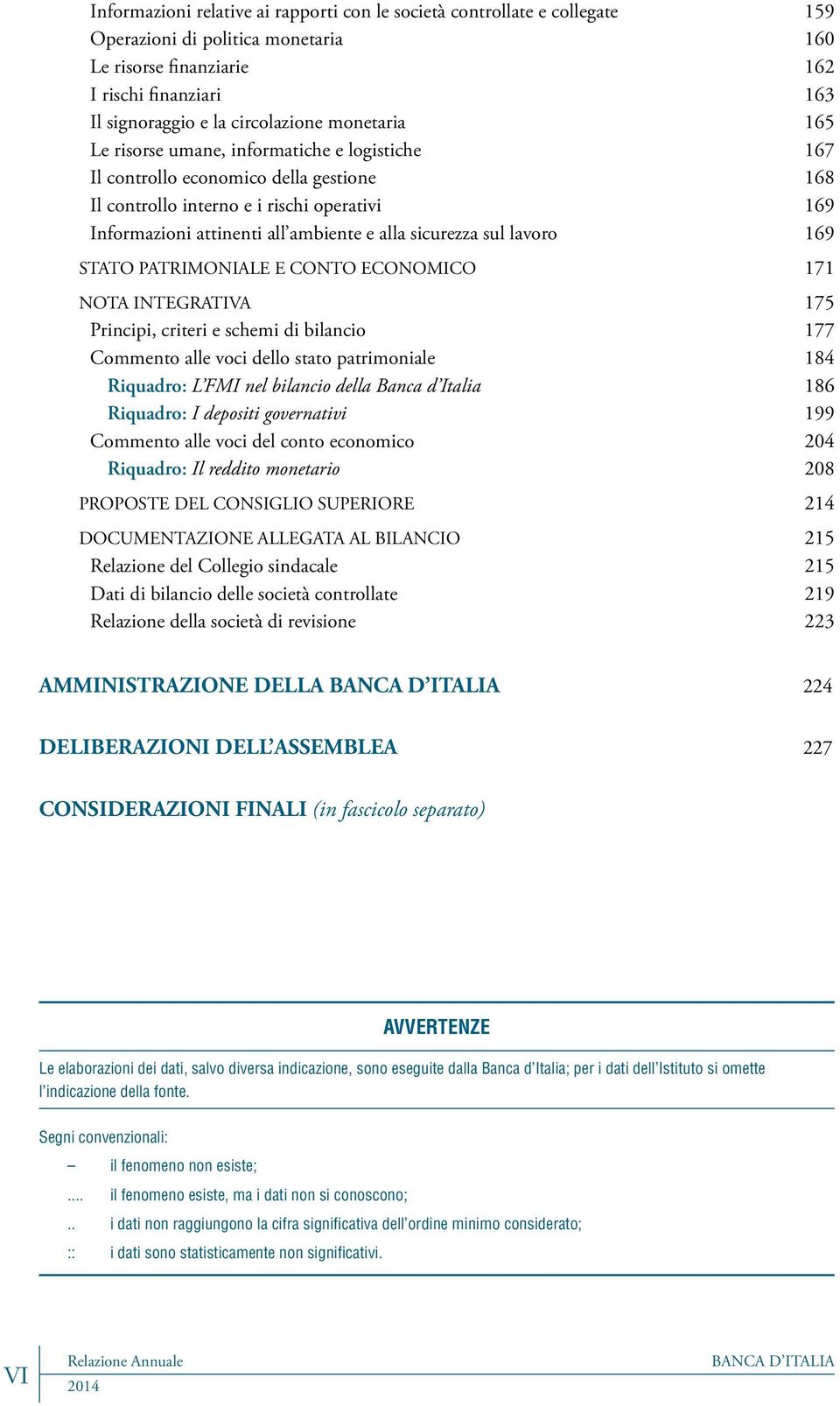 sicurezza sul lavoro 169 STATO PATRIMONIALE E CONTO ECONOMICO 171 NOTA INTEGRATIVA 175 Principi, criteri e schemi di bilancio 177 Commento alle voci dello stato patrimoniale 184 Riquadro: L FMI nel