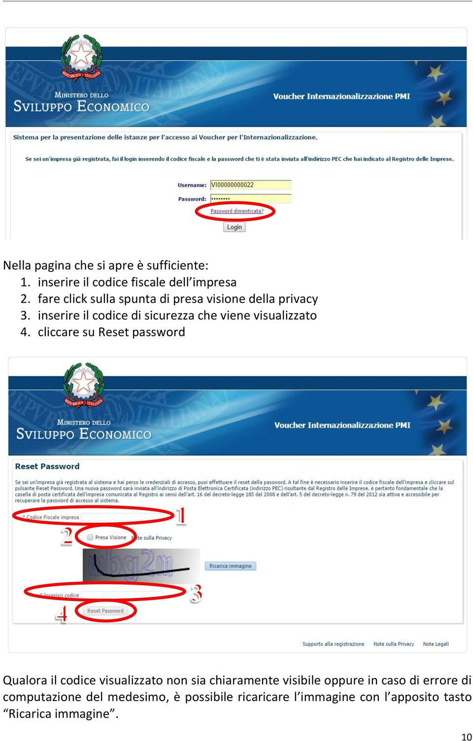 inserire il codice di sicurezza che viene visualizzato 4.