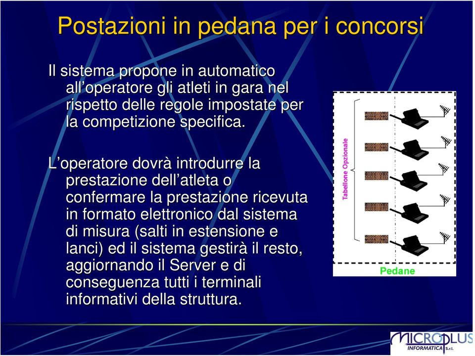 L operatore dovrà introdurre la prestazione dell atleta o confermare la prestazione ricevuta in formato