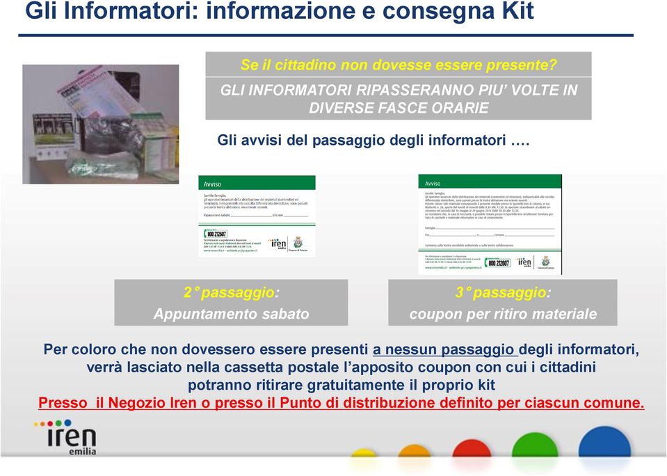 2 passaggio: Appuntamento sabato 3 passaggio: coupon per ritiro materiale Per coloro che non dovessero essere presenti a nessun passaggio