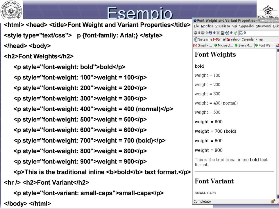 (normal)</p> <p style="font-weight: 500">weight = 500</p> <p style="font-weight: 600">weight = 600</p> <p style="font-weight: 700">weight = 700 (bold)</p> <p style="font-weight: 800">weight =